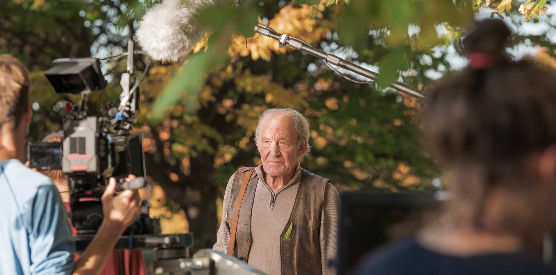 Michael Mendl am Set von Stille